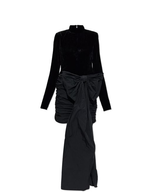 ROTATE BIRGER CHRISTENSEN Black Dress Made Of Combined Fabrics