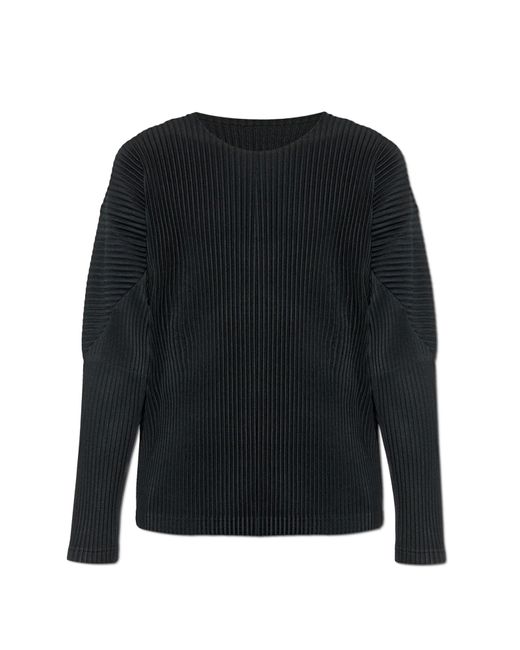 Homme Plissé Issey Miyake Black Pleated Trousers for men