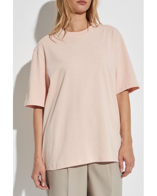 AMI White T-Shirt With Embossed Logo