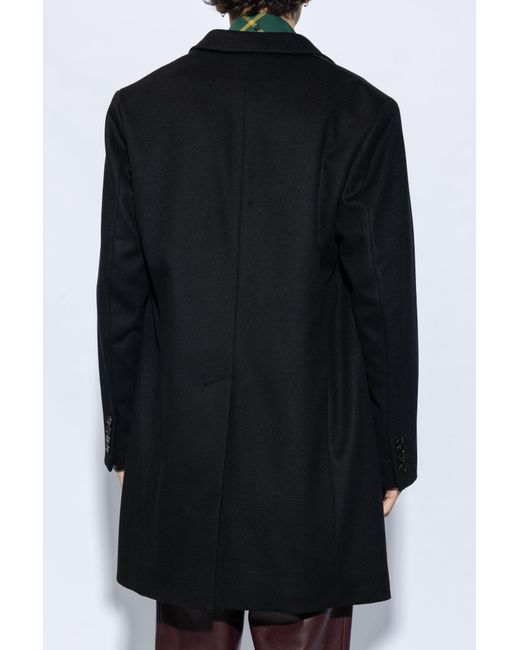 Burberry Black Wool Coat for men