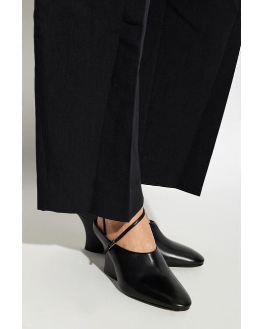 Jil Sander Black Leather Heeled Shoes