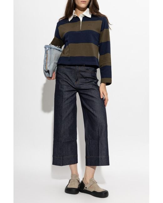 A.P.C. Blue Long Sleeve Polo