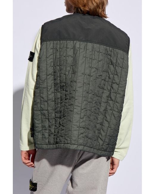 Stone Island Black Quilted Vest, for men