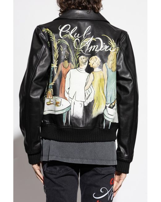 Amiri Black Leather Jacket for men