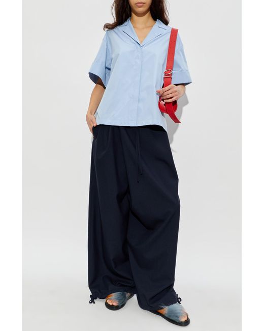 Jil Sander Blue Short-Sleeve Shirt
