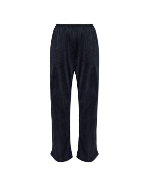 Ferragamo Blue Trousers With Lurex Thread