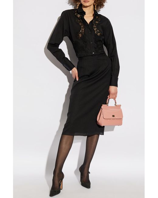 Dolce & Gabbana Black Shirt With Lace