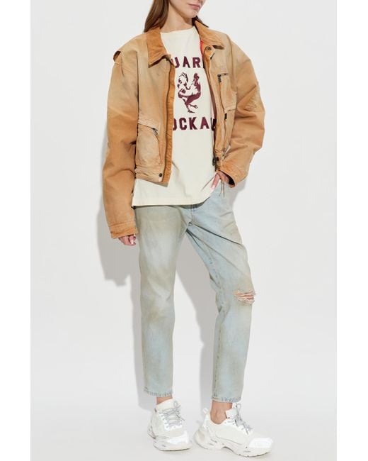 DSquared² Natural Denim Jacket With Logo