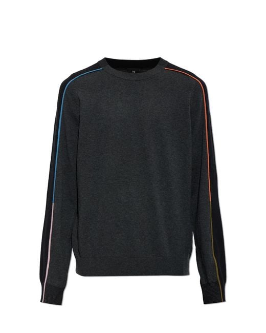 Paul Smith Black Cotton Sweater With A Crew Neck for men