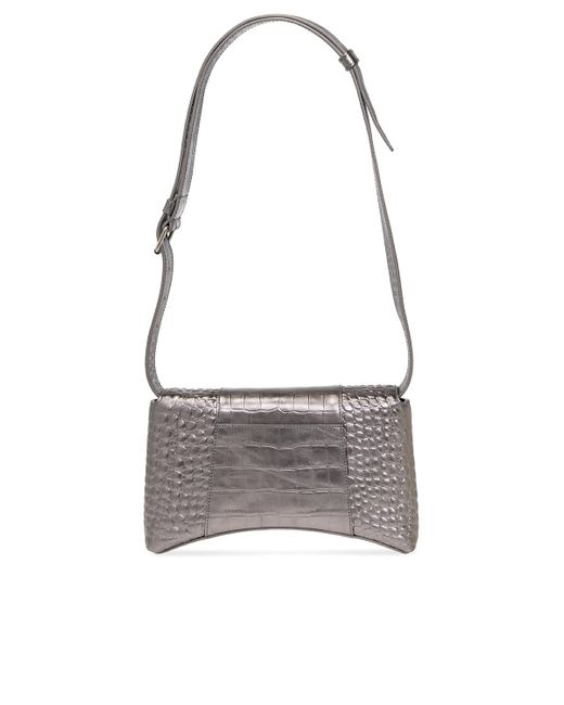 Metallic Downtown XS croc-effect leather cross-body bag, Balenciaga
