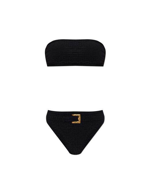 Balmain Black Two-Piece Swimsuit