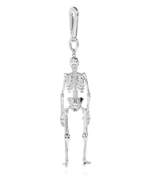 McQueen White Keychain With A Skeleton Motif for men