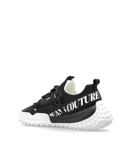 Versace Jeans Couture Black Sports Shoes With Printed Logo for men