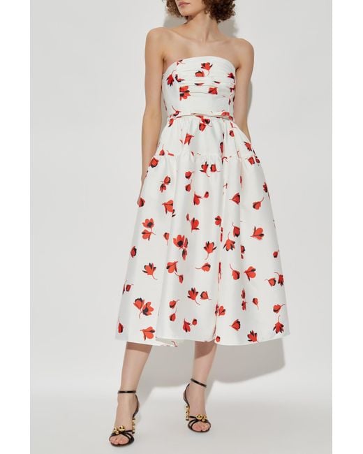 Self-Portrait White Dress With Floral Motif