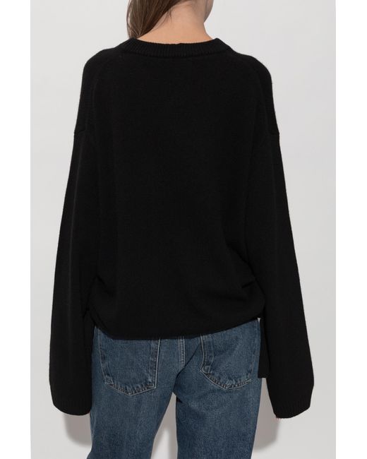 Ganni Blue Sweater With Side Drawstrings
