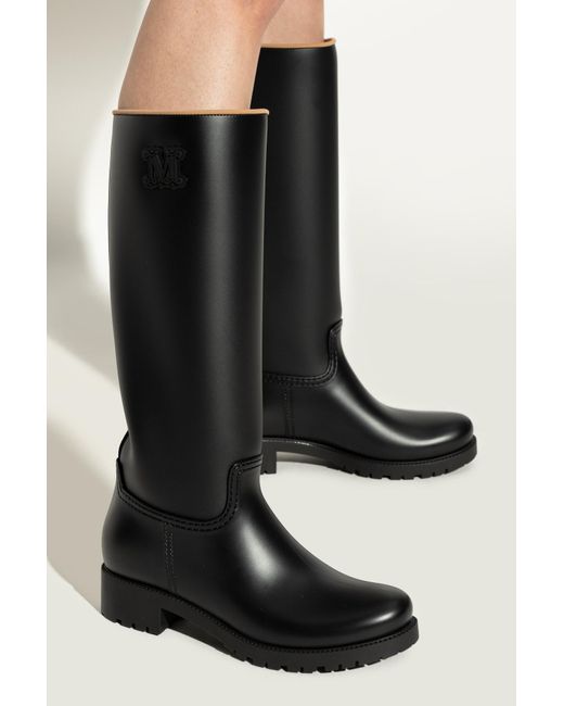 Max Mara Black Boots With Logo