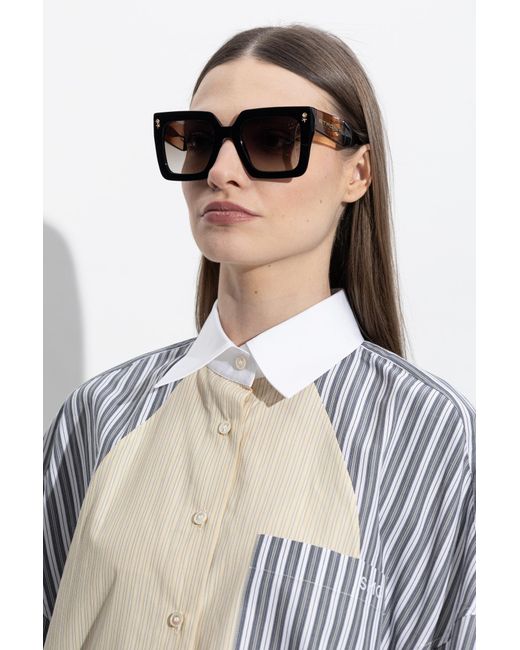 Etro Black "Color Stripes" Sunglasses