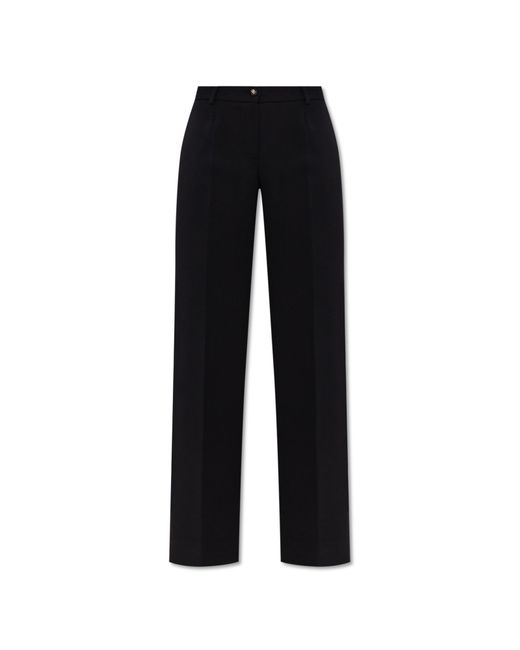 Dolce & Gabbana Black Dolce & Gabbana Wool Pleated Trousers