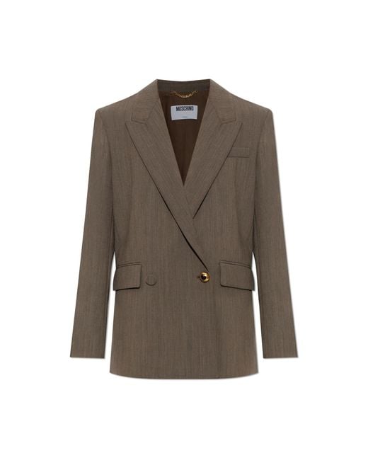 Moschino Brown Double-Breasted Blazer