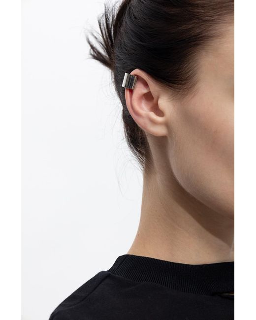 Alexander McQueen Ear Cuff With Logo in Metallic Lyst