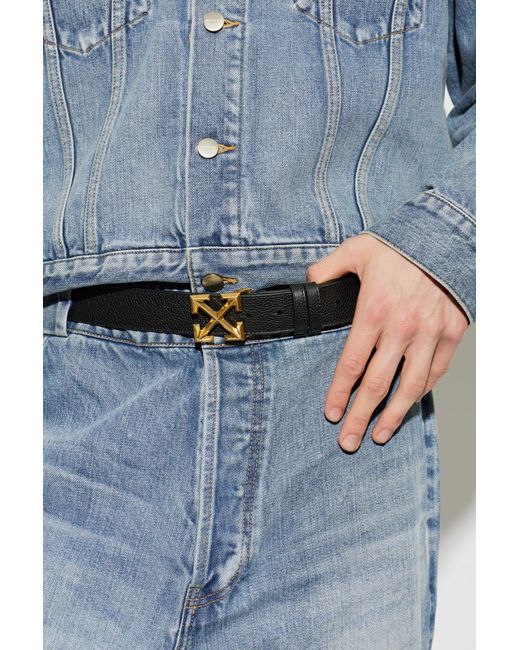 Off-White c/o Virgil Abloh Black Leather Belt for men