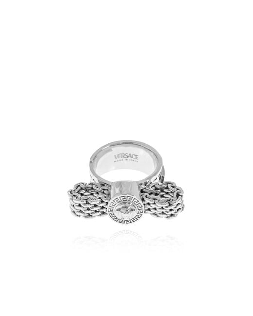 Versace Metallic Ring With Medusa's Head