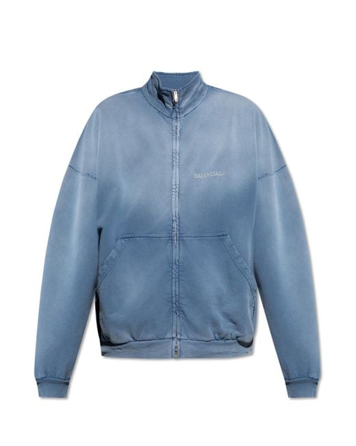 Balenciaga Blue Sweatshirt With Stand-Up Collar for men