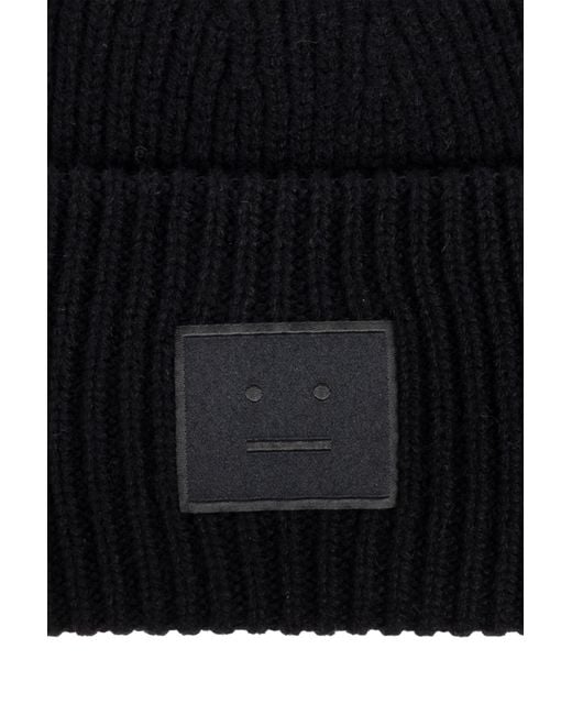 Acne Black Cap With Logo Patch