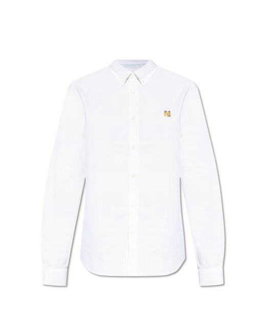 Maison Kitsuné White Shirt With Logo, for men