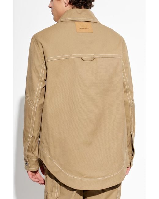 AMI Natural Denim Jacket With Pockets for men