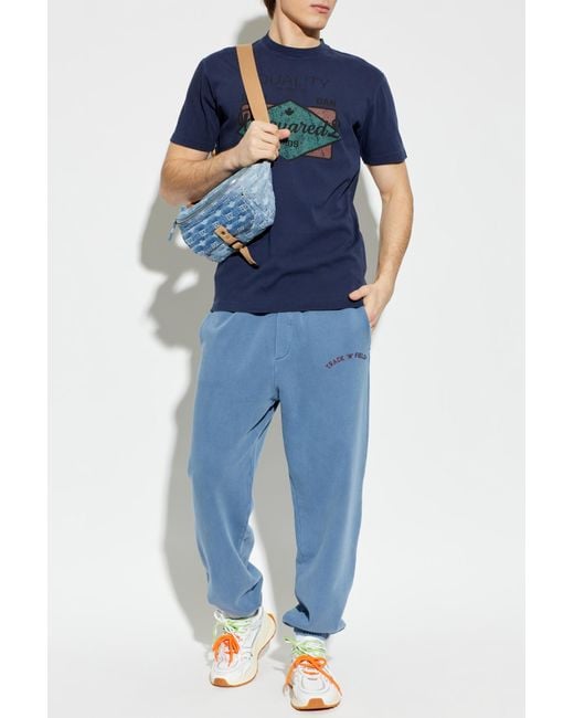 DSquared² Blue Sweatpants With Logo for men