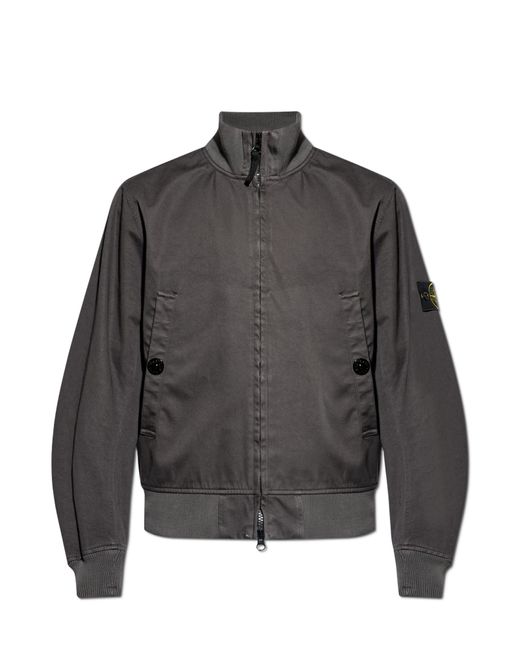 Stone Island Gray Jacket With Detachable Patch for men