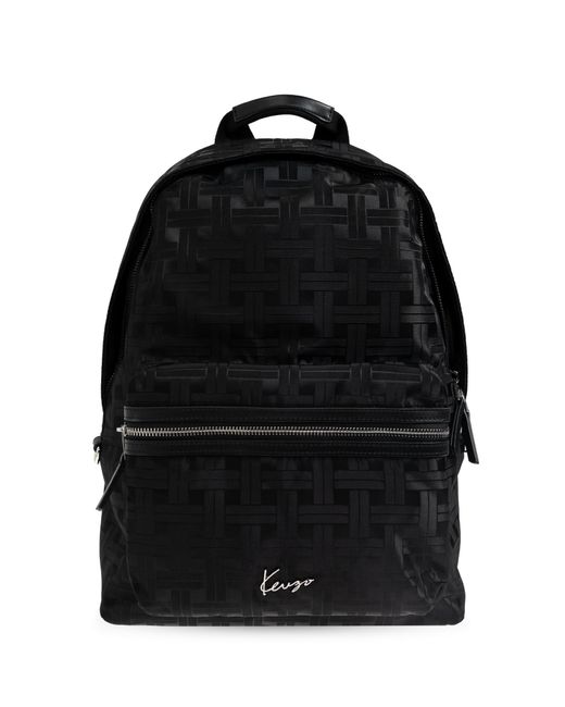KENZO Black Backpack With Logo for men
