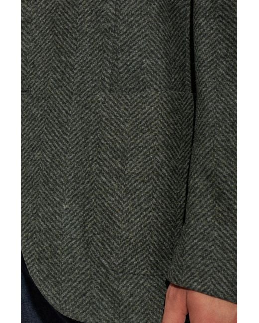 Etro Green Herringbone Pattern Blazer for men