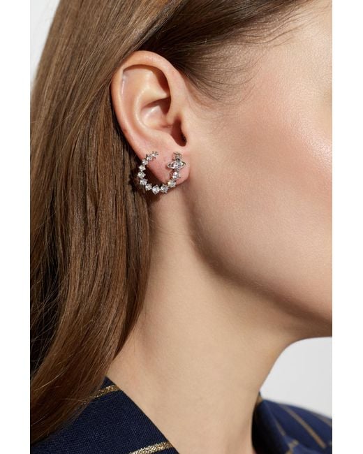 Vivienne Westwood Metallic Earrings With Shimmering Crystals