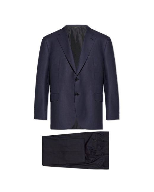 Brioni Blue Checked Suit, for men