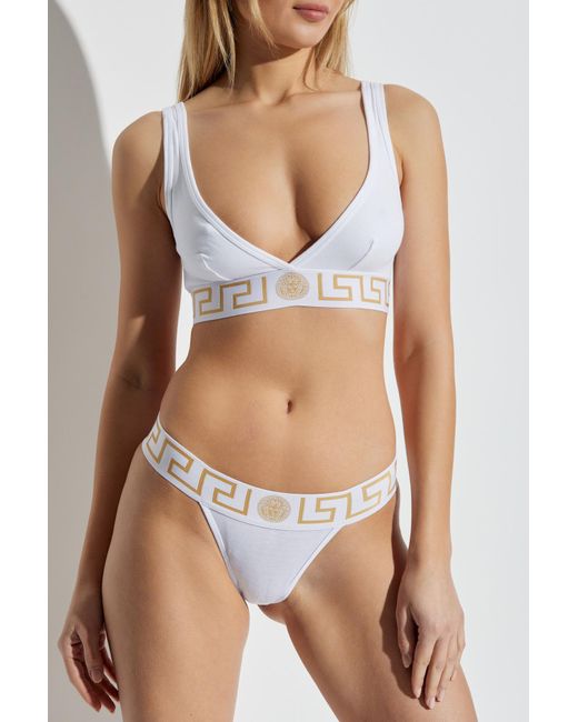 Versace White Cotton Thongs