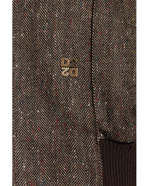 DSquared² Brown Herringbone Pattern Jacket for men