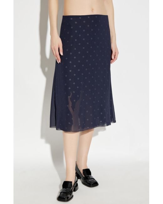 Acne Blue Polka Dot Pattern Skirt