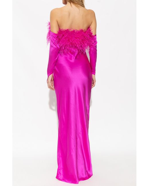 Cult Gaia Pink ‘Terra’ Dress With Feathers