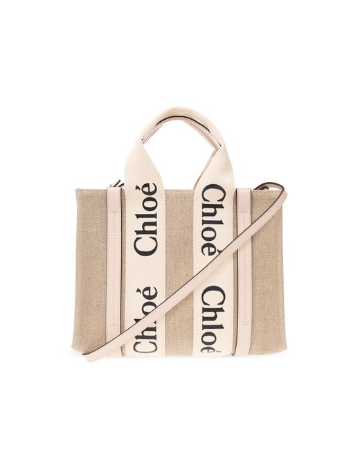 Chloé Natural 'Woody Small' Shoulder Bag