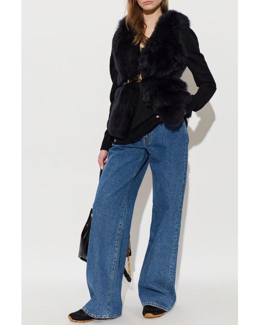 Balmain Black Lamb Fur Vest