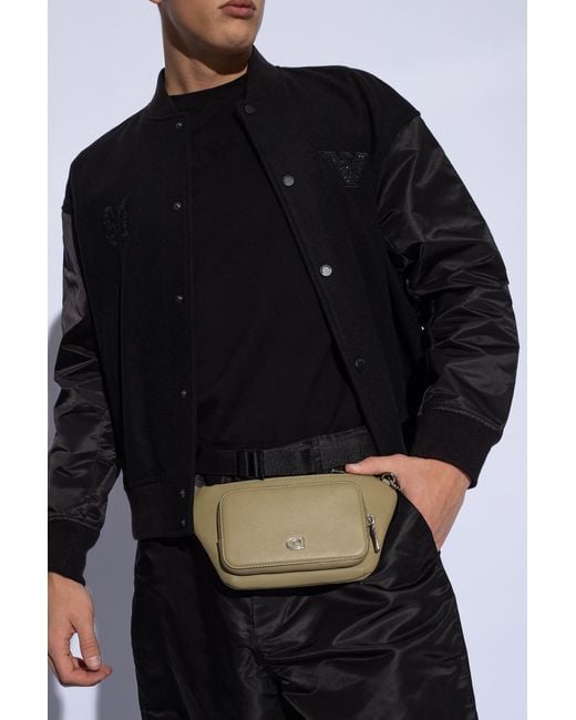 COACH Gray Belt Bag With Logo, for men