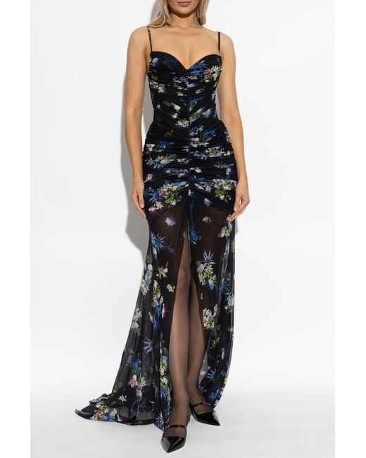 Blumarine Black Floral Motif Dress