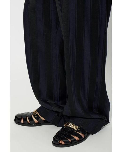Moschino Black Rubber Sandals With Logo for men