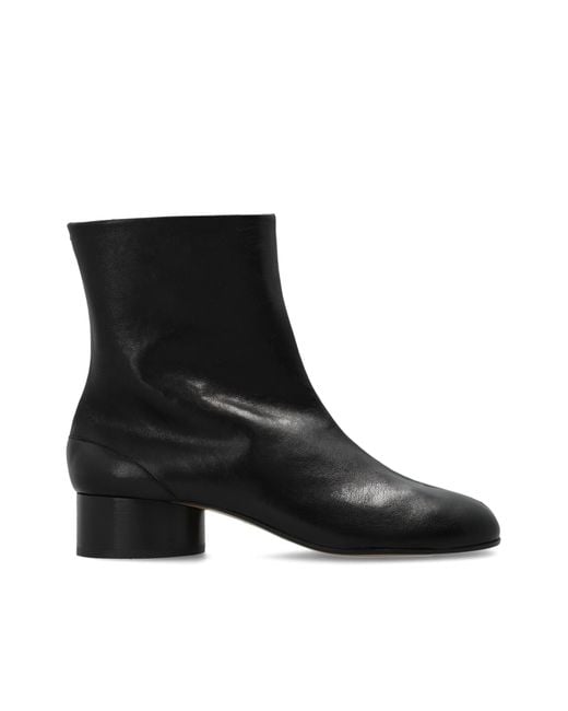 Maison Margiela Black Heeled Ankle Boots With 'Tabi' Cut-Out