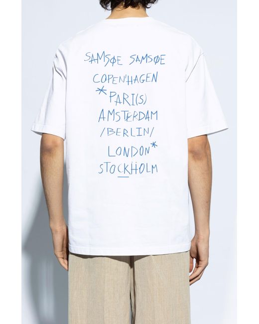 Samsøe & Samsøe White 'sacopenhagen' T-shirt , for men