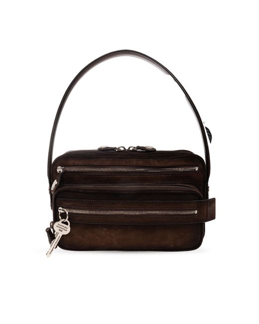 Acne Black Suede Bag With A 'Vintage' Effect