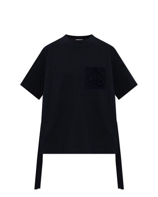 Moncler Black T-Shirt With Logo Patch
