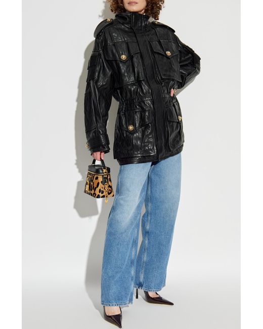 Balmain Black Lambskin Leather Jacket